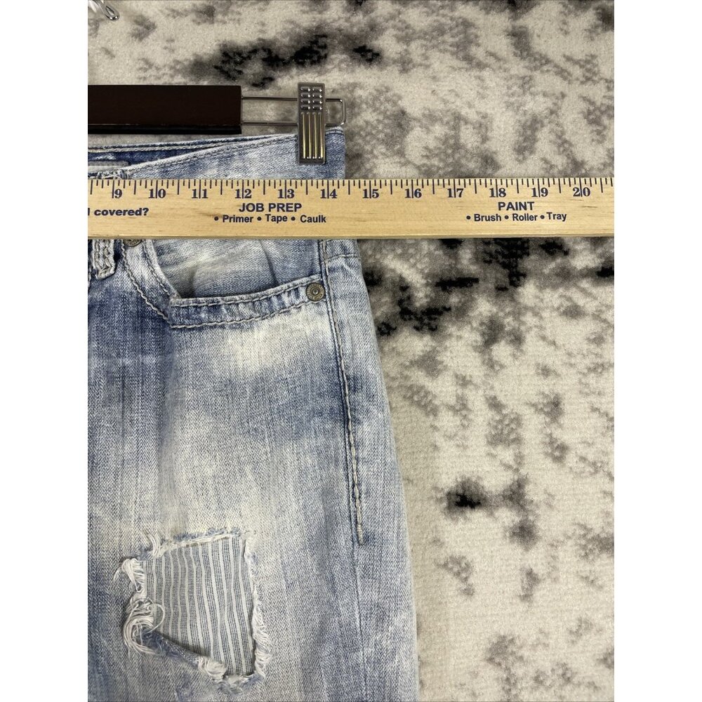BKE Aiden Jeans Mens Size 27L Distressed Buckle Fade Cowboy Rockabilly Light Was - Picture 4 of 13